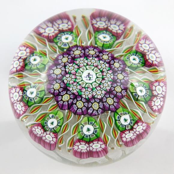 Perthshire 1979 Skier Pine Tree Picture Cane Millefiori Twist PP27? Paperweight - Picture 2 of 16